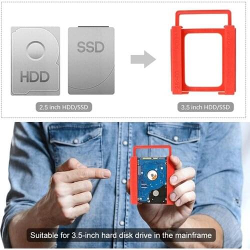 Universal 2.5" to 3.5" SSD HDD Environmental Plastics Adapter Mounting Bracket Hard Drive Holder for Desktop PC Plastics Red