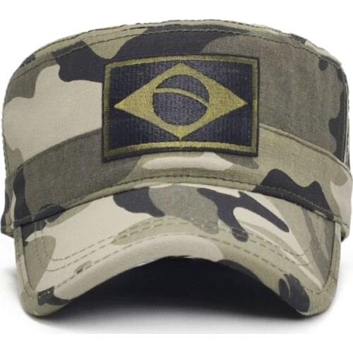 Brazil Flag Military Hats Men Tactical Camo Flat Cap Team Male Baseball Caps Army Force Jungle Hunting Cap