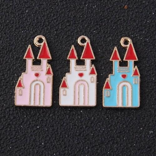 European Style Castle Charms Pendant for Jewelry Making Bracelet Earring Necklace DIY Accessories Handmade 100pcs 25x12mm