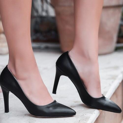 Tonar Esse Black Skin Stiletto Women 'S Shoes Spring Summer New Season Cool Comfortable Style Fashionable Casual Street Fashion