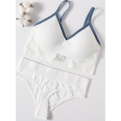 Women Bra And Panty Set Push Up Bra Set Sexy G-String Seamless Active Sports Bra Fitness Crop Tops Female Underwear Lingerie Set