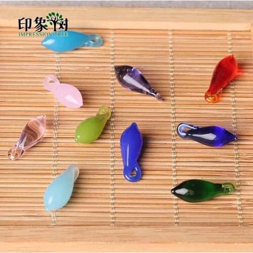 10Pcs 20x7mm Long Teardrop Lampwork Glass Beads Pendant Murano Multi Opal Color Beads Handmade For Bracelets DIY Jewelry Making
