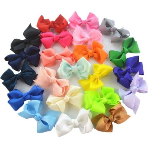 110 PCS/lot, 2.75" Twisted Boutique Bows , Grosgrain Ribbon Hair Bow for DIY Hair Accessories