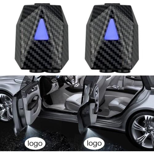 2pcs Rechargeable Led Car Door Welcome Laser Projector Double Logo Ghost Shadow Night Light Wireless Car Styling Decorative Lamp