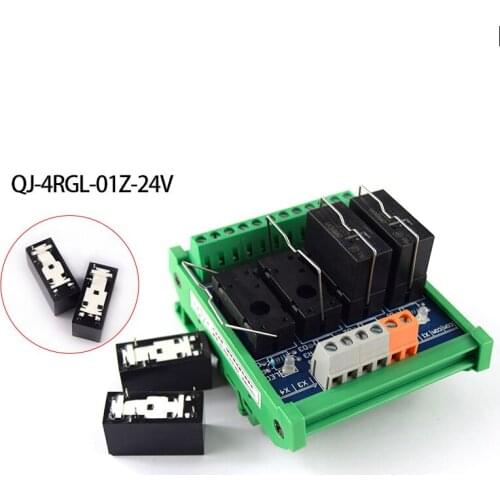 4-way original Omron relay module, RG relay 12A 1NO+1NC 24V rail mounting