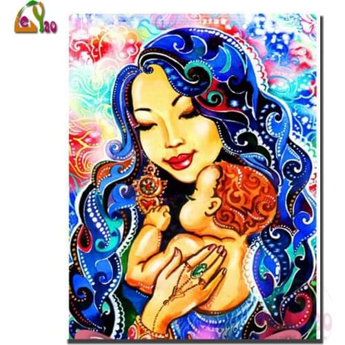 Mother Virgin and Child diy Diamond painting full drill 5d diamond embroidery mosaic Flower picture diamond stitch