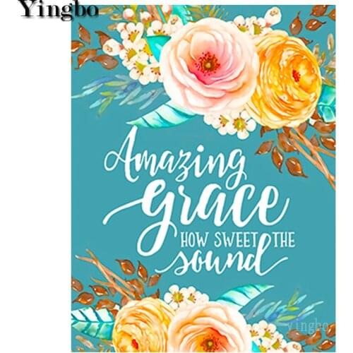 Bible Scripture Poetry Flower Christianity 5D Diamond Painting Cross Stitch Mosaic Craft Needlework DIY Embroidery Full Square