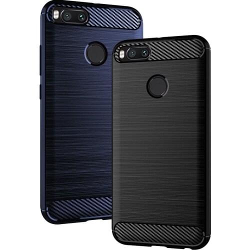 Shock Absorption Cover Soft TPU Anti Scratch Carbon Fiber Back Original Case for Xiaomi Mi A1 / 5X Mi5X 5.5" Cover Cases