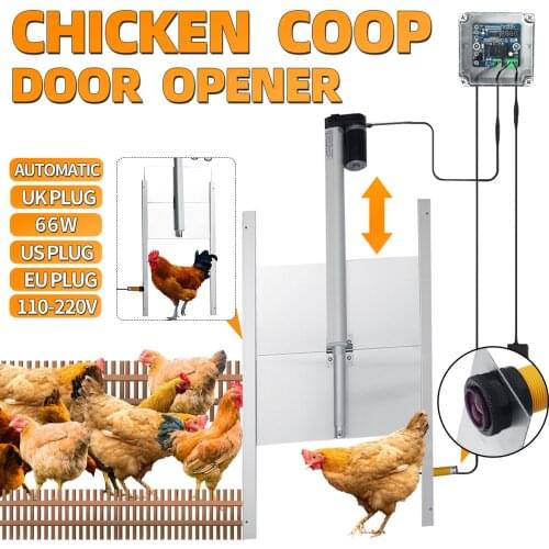 Timing Control Chicken House Automatic Door Opener Door Opening Farm 110-220V Chicken Pets Dog Door Opener US/AU/UK/EU plug