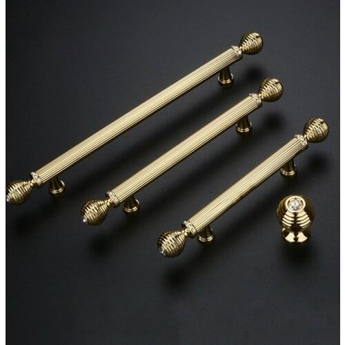 European cabinet door with diamond handle gold hardware accessories large handle wine cabinet handle ZP7111148
