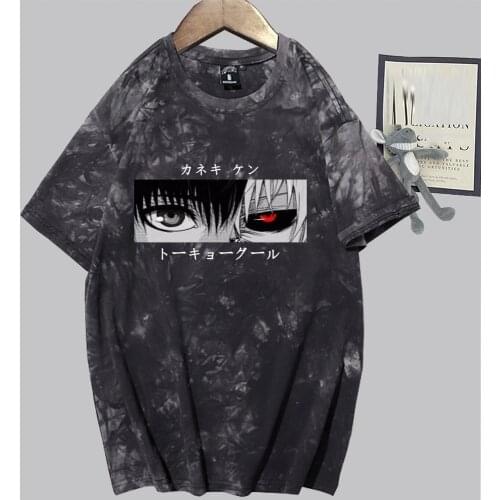 Japanese Anime Tokyo Ghoul Eyes Print Tshirt Harajuku Couple Casual Tshirt Streetwear Tees