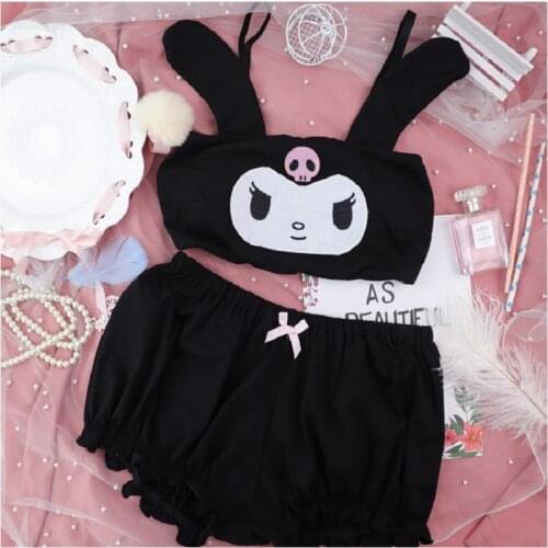 Cotton embroidered lingerie underpants cartoon comfortable tube top bralette no steel ring pullover bra set girl underwear