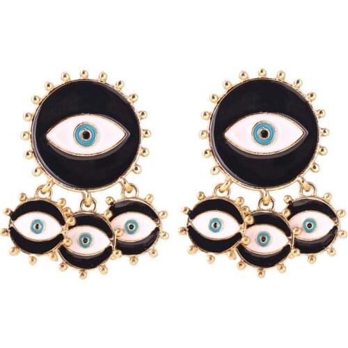 And the geometric drip demon eye earrings cross-border personality black eyes eardrop act the role ofing is tasted