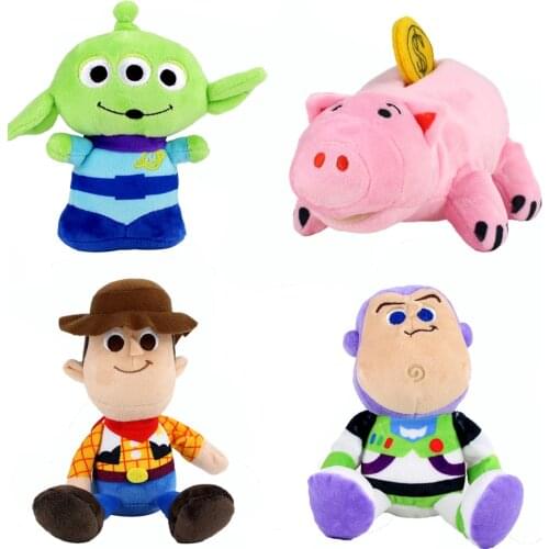Toy Story 4 Plush Toys Buzz Lightyear Woody Sheriff Hamm Pig Squeeze Aliens Little Green Men Keychain Pendants Stuffed Dolls