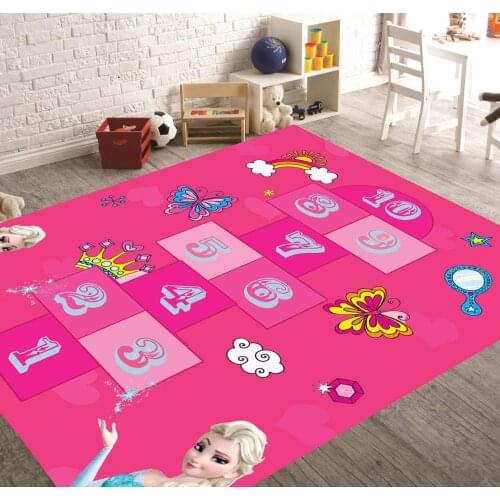 Elsa And Hopscotch 5 Patterned Carpet ,Non Slip Floor Carpet,Teens Carpet,Turkish Rug