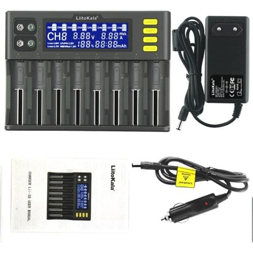 Lii-S8 battery Charger for 18650 26650 21700 lithium NiMH battery AA AAA Li-ion 3.7V NiMH 1.2V Li-FePO4 3.2V IMR 3.8V charger