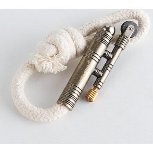 Metal Kerosene Lighter Outdoor Camping Rope Old Fashioned Vintage Lighter Windproof Grinding Wheel Petrol Lighters