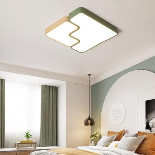 Nordic Minimalist Led Ceiling Lamp Modern Ultra-thin Bedroom Lamp Wooden&Aluminum Home Eye Protection Study Lighting Lamp