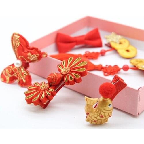 Chinese Style ChildrenS Hair Accessories Set Hair Clip Cute Student Head Rope Gift Box Set Hair Accessories