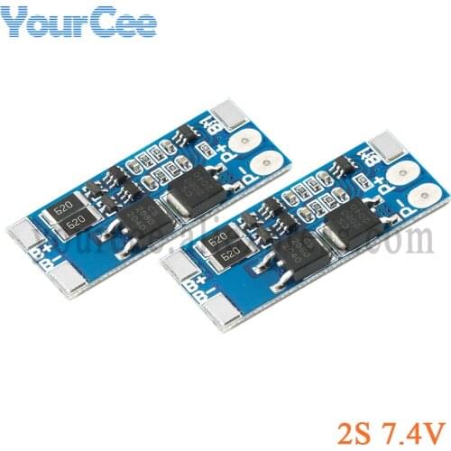 5pcs BMS 2S 8.4V 7.4V 8A 18650 Lithium Battery Charge Protection Board Equalizer Balanced BMS Charging PCB Module Overcharge