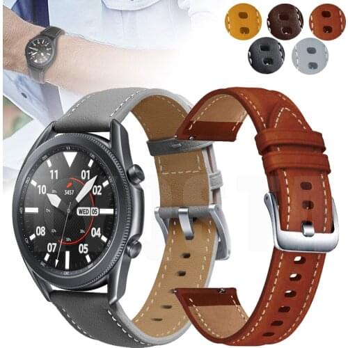 20 22mm Genuine Leather Watchband For Samsung Galaxy watch 3 41 45mm/Gear S3 Bracelet Huawei Watch GT/GT2 Pro/GTR 2/ 47mm Straps