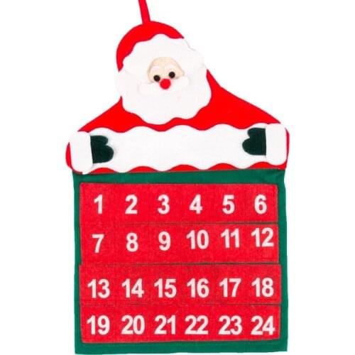 Christmas Advent Calendar Santa Claus Hanging Advent Calendar Countdown Wall Calendars for Indoor Christmas Decorations