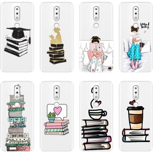 Phone Case Silicone For Nokia 7.1 6.1 5.1 3.1 2.1 Plus Book Girl Heart Coffee Soft Back Cover For Nokia 2.1 3.1 5.1 6.1 7.1 Case
