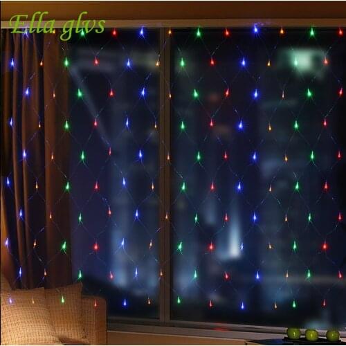 Led Net Light Christmas Outdoor Waterproof 1.5X1.5m Fairy String Holiday Wedding Party Decoration EU Plug/US Plug