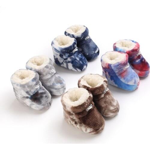 Newborn Warm Cotton Boots Girl Boy Casual Shoes The First Batch Of Walker Camouflage Anti-Skid Soft Soled Shoes Winter