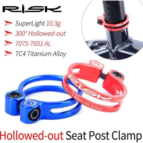 Risk 31.8mm 34.9mm Bicycle Seat Post Clamp-SL Titanium Alloy 3 Colors MTB Road Bike Seatpost Clamps Clamping Clip Bike Parts