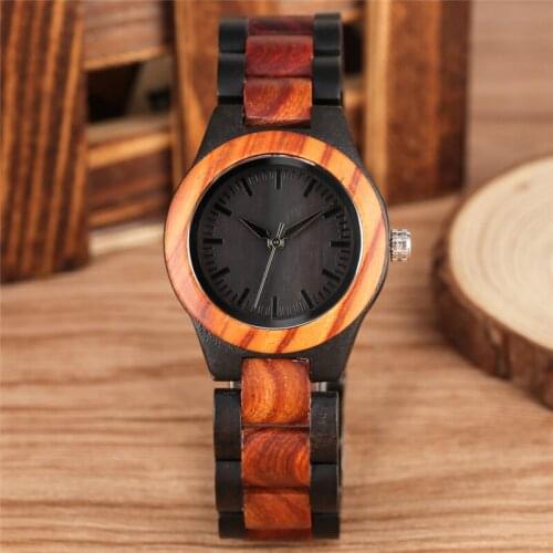 Steampunk Natural Bamboo Lady Wristwatch Quartz Analog Movement Lady Wood Watches Fashion Bangle Full Wooden Band Women Reloj