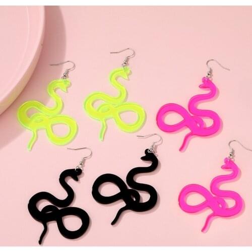2020 New Women Cute Snake Drop Earrings Transparent Color Crystal Ear Jewelry for Women Wedding Jewelry New Year Gift Brincos
