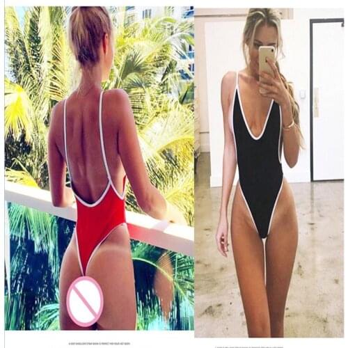 Women Large size backless One-Piece Swimsuit Sexy Lingerie perspective Bodysuits Exotic Apparel Porno jumpsuits Conjoined bikini