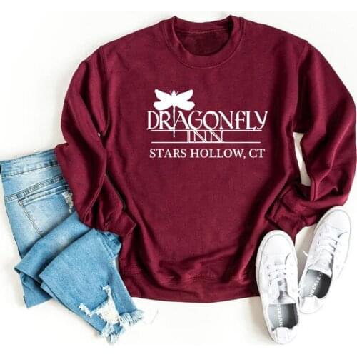 Dragonfly Inn Gilmore Girls TV Show Sweatshirt Stars Hollow Harajuku Graphic Jumper Women Lukes Dinner Gilmore Girls Sweatshirt