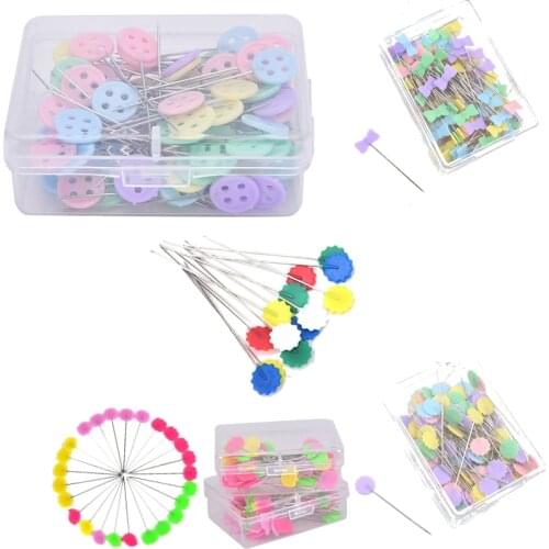 1/50/80/100PCS Patchwork Needle Craft Embroidery Pins Flower Button Head Pins For DIY Quilting Tool Sewing Accessories