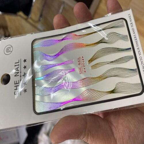 8.5*13cm 1pc 3D Nails Art Sticker NAIL DECORATION 3D Curve Stripe Lines Nails Art Stickers Adhesive Striping Tape For Manicure