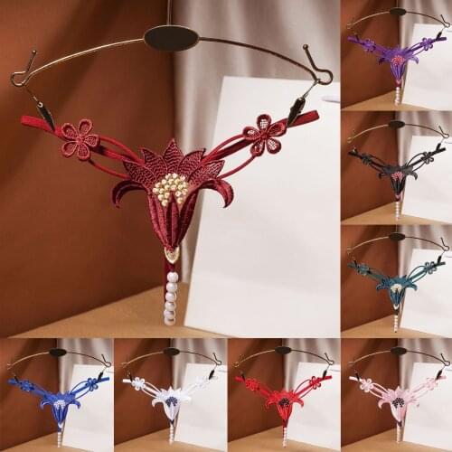 2021 Pajams Women Floral Thong Sexy Panties Mujer Pijama Renda Thong Lace Pants Ladies Briefs Underwear Female Sleepwear Sensual