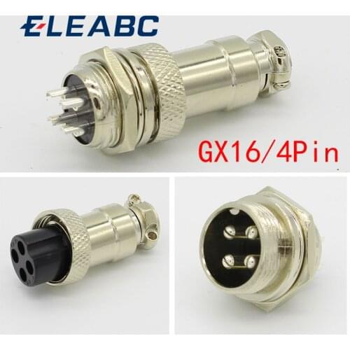 1set GX16 4 Pin Male & Female Diameter 16mm Wire Panel Connector L72 GX16 Circular Connector Aviation Socket Plug