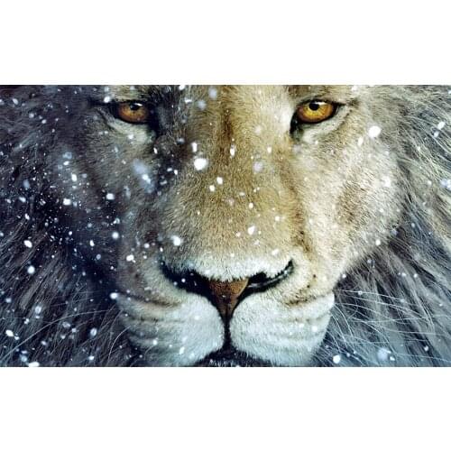 5D Diy Diamond Painting Animals Lion with Snow Cross Stitch Kits Full Drill Square/ Round Diamond Embroidery Crystal Mosaic Gift