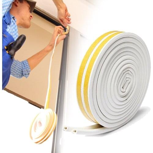 6 Meters Self Adhesive D Type Door Stripping Window Foam Seal Strip Soundproofing Collision Avoidance Sealing Strips Sticker