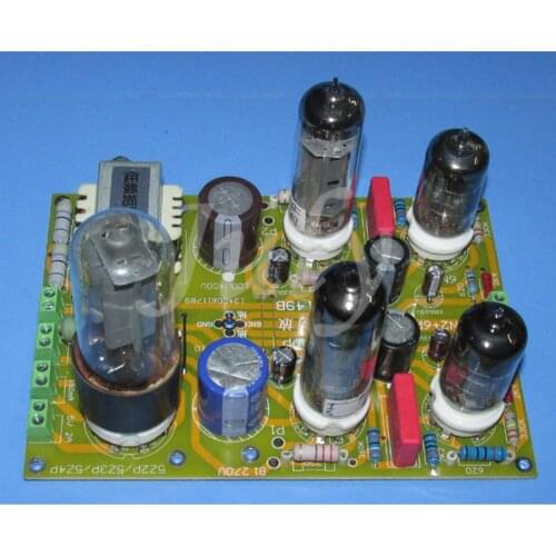 6N1 SRPP + 6P14 single-ended Class A tube amplifier finished board, 5Z2P tube rectifier, power 3W + 3W, dual channel design