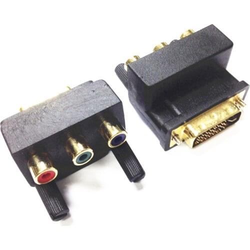 DVI 24+5 Male to 3RCA Female 90° Adapter