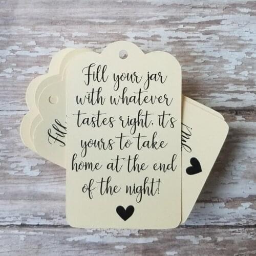 Custom Mason Jar Tag, Fill this jar with whatever tastes right, Mason Jar Party Favor Tag, Wedding Tag, Design Wedding drink tag
