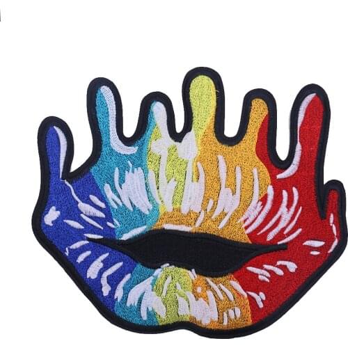 Large Color Mouth Patch DIY Punk Clothes Embroidery Applique Iron on Patches for Clothing Stickers Decor Sewing Accessories