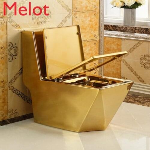Domestic water pumping local giant gold toilet siphon water saving European toilet square diamond ceramic luxury toilet