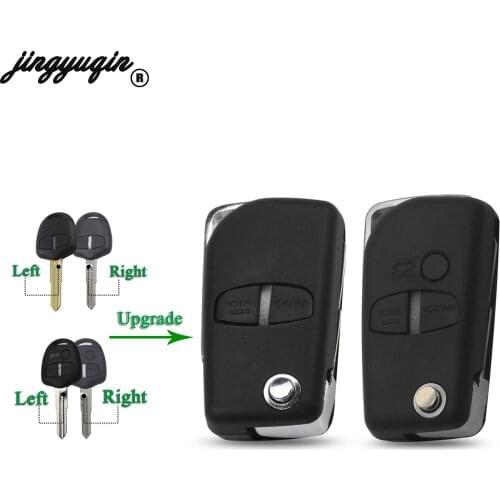Jingyuqin Key Case for MITSUBISHI ASX GRANDIS PAJERO SPORT OUTLANDER Key 2/3 Button Modified Flip Folding Key Case
