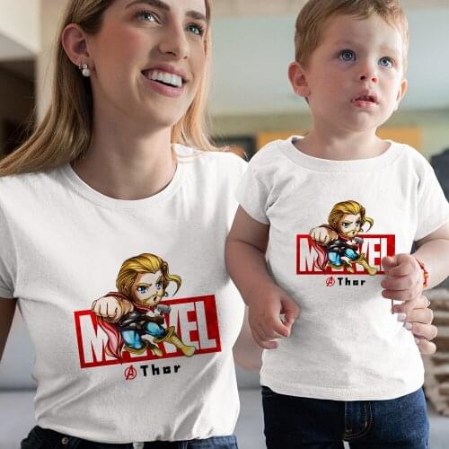 Disney Avengers Childrens T-shirt Harajuku Fashion Women Men Universal Tee Summer O-Neck Korean Baby Boys Girls Clothes Tshirt