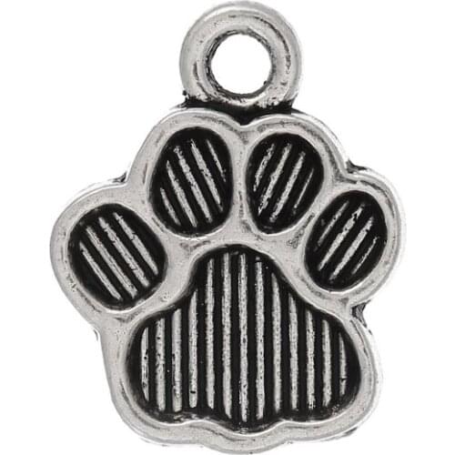 DoreenBeads Charm Pendants Bears Paw Silver Color(Lead,Nickel Free)15mm x 12mm(5/8" x 4/8"),100PCs from yiwu