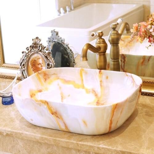 Porcelain bathroom vanities chinese Art Counter Top ceramic decorative art wash basin bathroom sinks