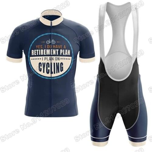 Retirement Plan V4 Cycling Jersey 2021 Set Summer Bicycle Clothing Road Bike Shirts Suit Bicycle Bib Shorts MTB Wear Maillot
